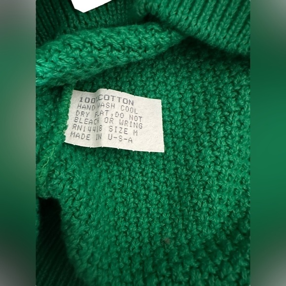 Sahara Vintage crewneck sweater 100% cotton EUC size Medium green - Picture 5 of 7